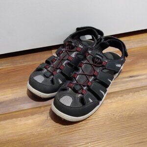 Dark Gray and Pink Outdoor Covered Sandals